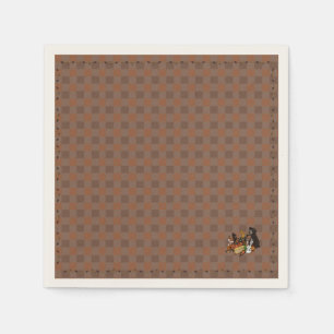 Fall gingham standard paper napkins