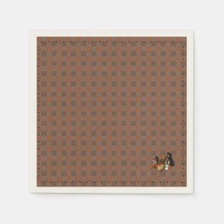 Fall gingham standard paper napkins