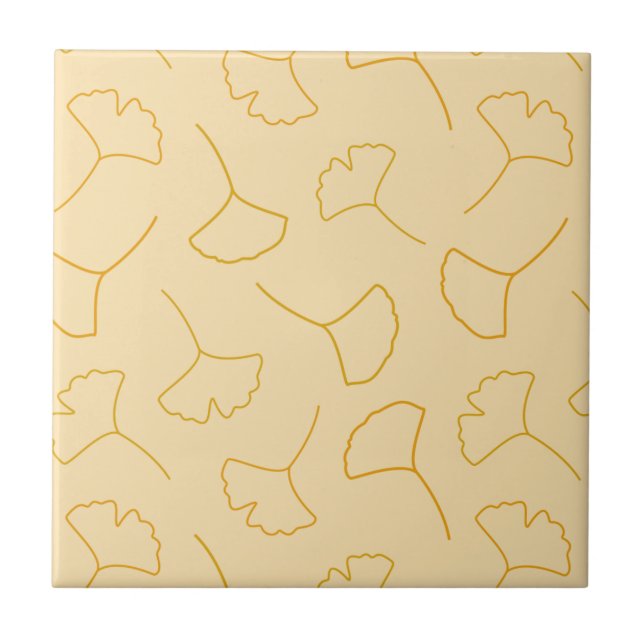 Fall Ginkgo Abstract Pattern Tile (Front)