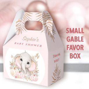 Fall Girl Pink Baby Shower Small Gable Favor Box