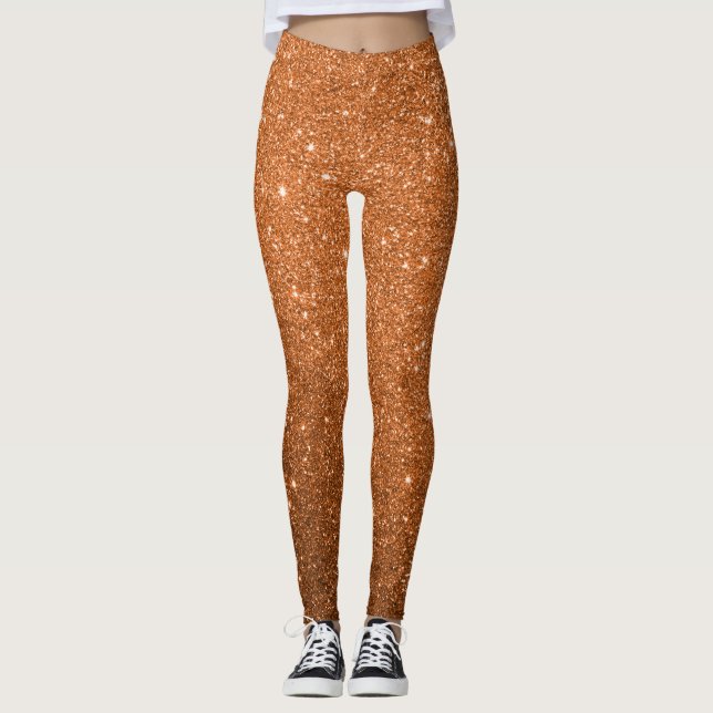 Fall Glitter All-Over-Print Leggings (Front)