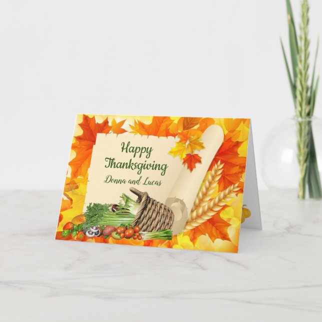 Fall Glory, Christian Customizable Thanksgiving Ho Holiday Card (Front)