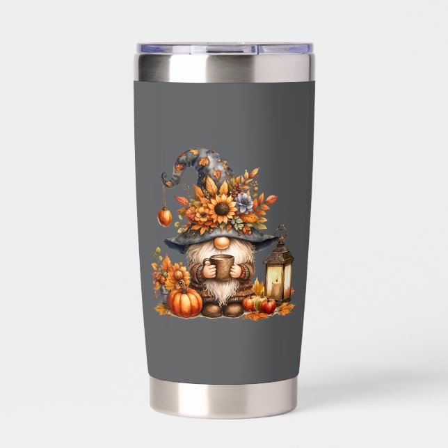 Fall Gnome Insulated Tumbler (Front)