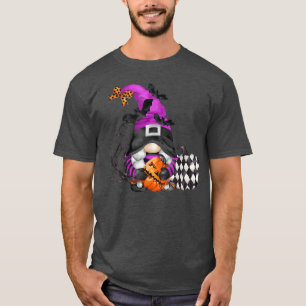 Fall Gnome Pumpkin Plaid Autumn Halloween  T-Shirt