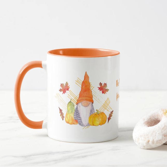 Fall Gnome Thanksgiving  Mug (With Donut)