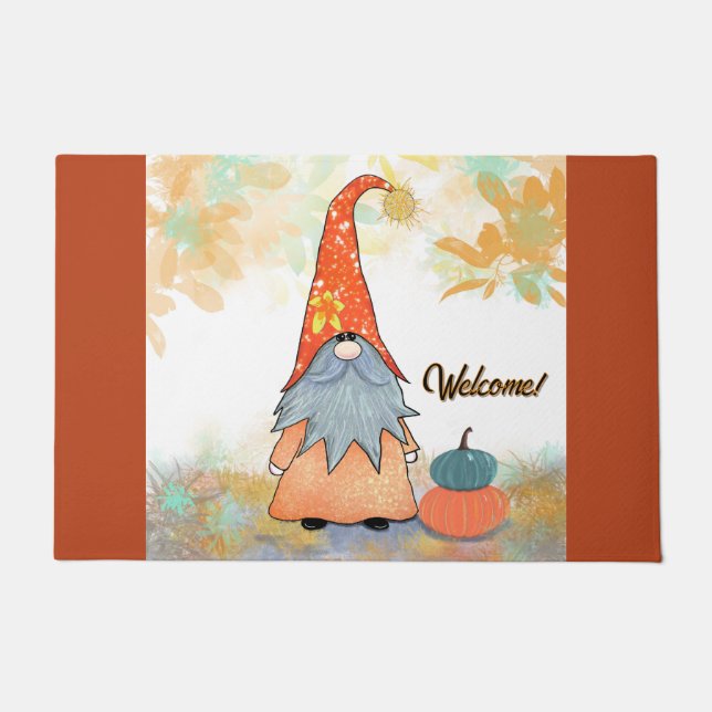 Fall Gnome Welcome Mat (Front)