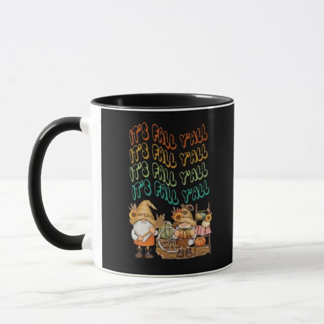 Fall Gnome With Our It’s Fall Y’all Design Mug (Left)