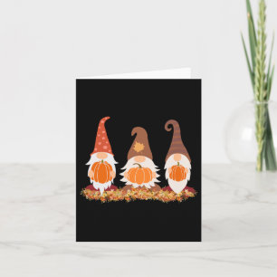 Fall Gnomes And Autumn Leaves Cute Graphic  Card