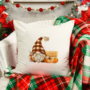 Fall Gnomes Pumpkin Thanksgiving Throw Pillow