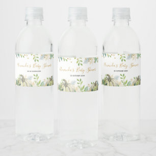 Fall Gold and White Pumpkin Water Bottle Labels