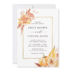 Fall Gold Floral Pumpkin Rustic Wedding