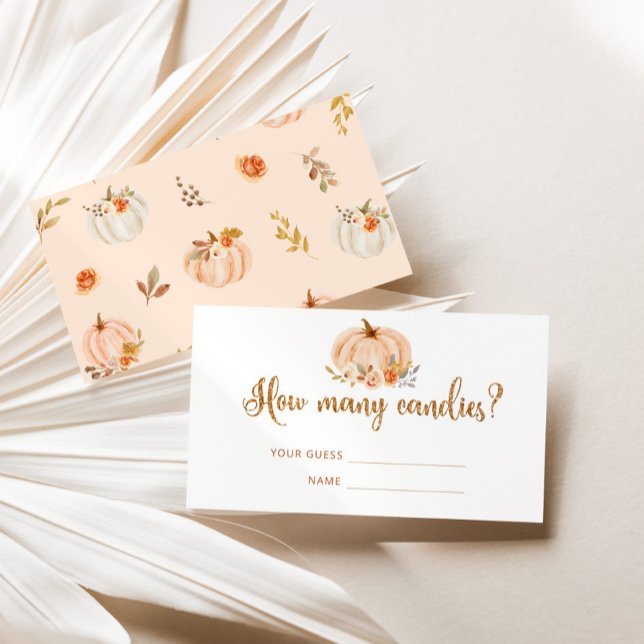 Fall gold foil pumpkin how many candies enclosure card (Creator Uploaded)
