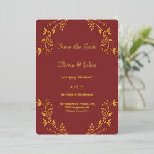 Fall Gold Foil Wedding Save the Date Invitation