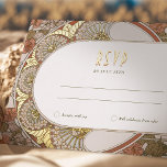 Fall Gold RSVP Insert Vintage Art Nouveau Foil Holiday Postcard<br><div class="desc">Art Nouveau Vintage wedding RSVP card by Alphonse Mucha in a floral, romantic, and whimsical design. Victorian flourishes complement classic art deco fonts. Please enter your custom information, and you're done. If you wish to change the design further, simply click the blue "Customize It" button. Thank you so much for...</div>