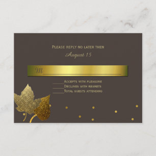Fall Golden Leaves Wedding Response Card