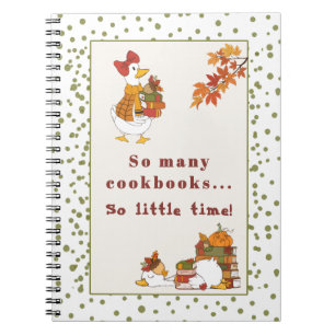Fall Goose Cookbook Collector Cute Notebook