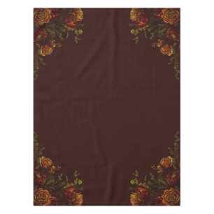 Fall Gothic Wedding Rustic Orange Maroon Tablecloth