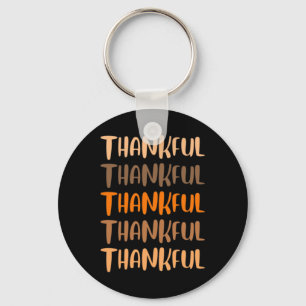 Fall Graphic Tees - Thankful Thankful Thankful Keychain