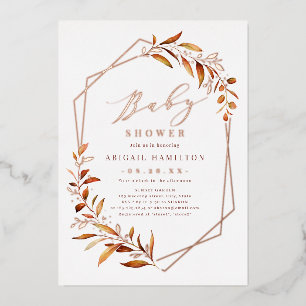 Fall Greenery Geometric Rustic Baby Shower