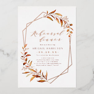 Fall Greenery Geometric Rustic Rehearsal Dinner
