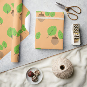 Fall Greenery Leaf Autumn Time Wrapping Paper