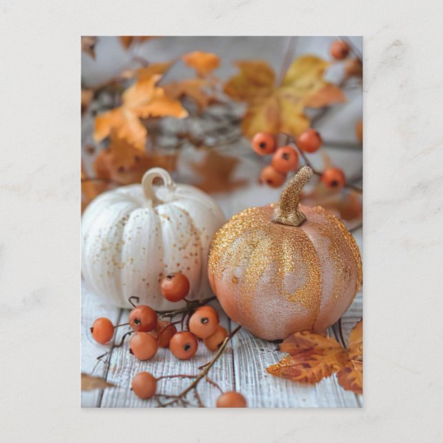 fall greeting card elegant pumpkins (Front)