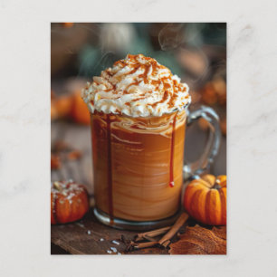 fall greeting card hot pumpkin spice latte