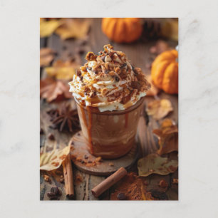 fall greeting card hot pumpkin spice latte