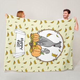 Fall Greyhound (grey) Dog Pumpkins Leaves Funny Fleece Blanket