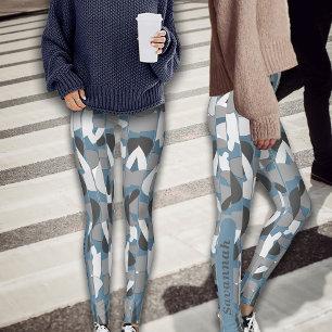 Fall Greys Abstract Botanicals Personalize Name  Leggings