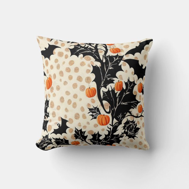 Fall Halloween Decor by kedoki Throw Pillow (Front)