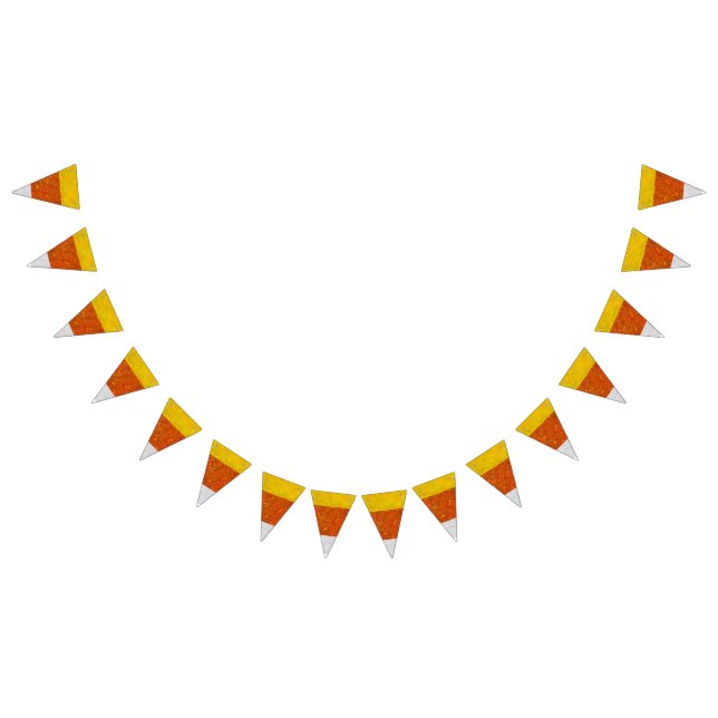 Fall Halloween Glittery Candy Corn Bunting Flags (All)