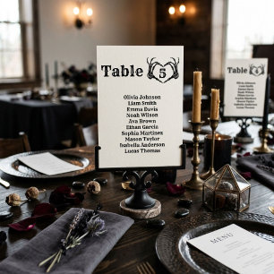 Fall Halloween Gothic Skull Heart Hand wedding  Table Number