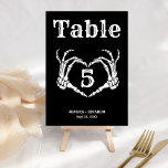 Fall Halloween Gothic Skull Heart Hand wedding  Table Number<br><div class="desc">Elevate your Halloween wedding reception with our Skeleton Wedding Table Numbers,  designed to add a touch of spooky sophistication to your tables.</div>