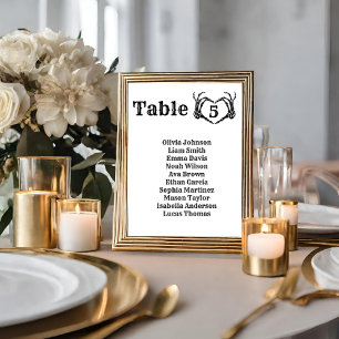 Fall Halloween Gothic Skull Heart Hand wedding Table Number