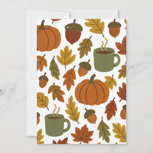 Fall Halloween patterns Invitation (Front)