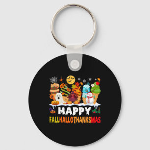 Fall Halloween Thanksgiving Christmas Happy Hallot Keychain