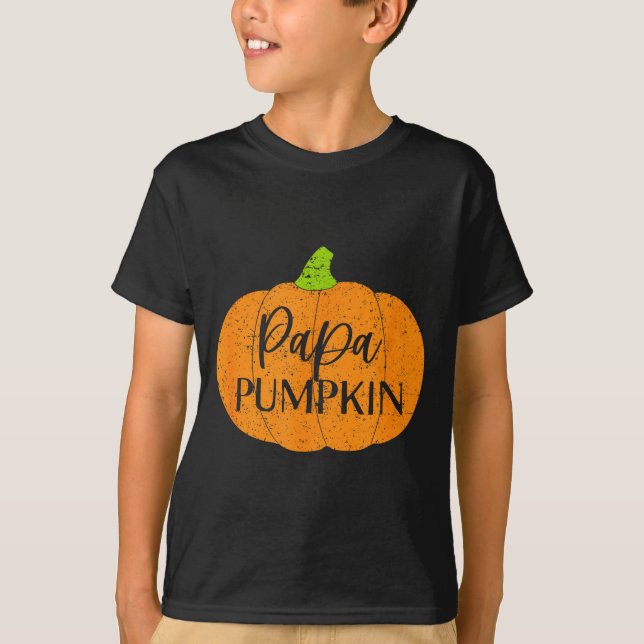 Fall Halloween Thanksgiving Papa Pumpkin Soon To B T-Shirt (Front)