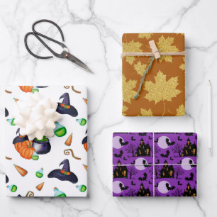 Fall Halloween  Wrapping Paper Sheet