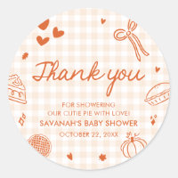 Fall Hand Drawn A Little Cutie Pie Baby Shower