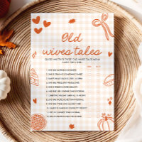 Fall Hand Drawn Old Wives Tales Baby Shower Game