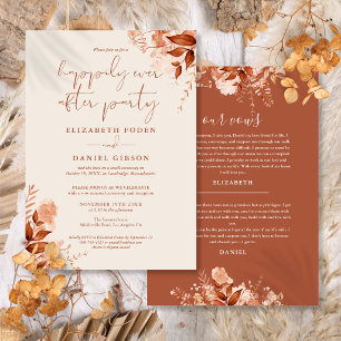 Fall Happily Ever After Party Wedding Vows Invitation