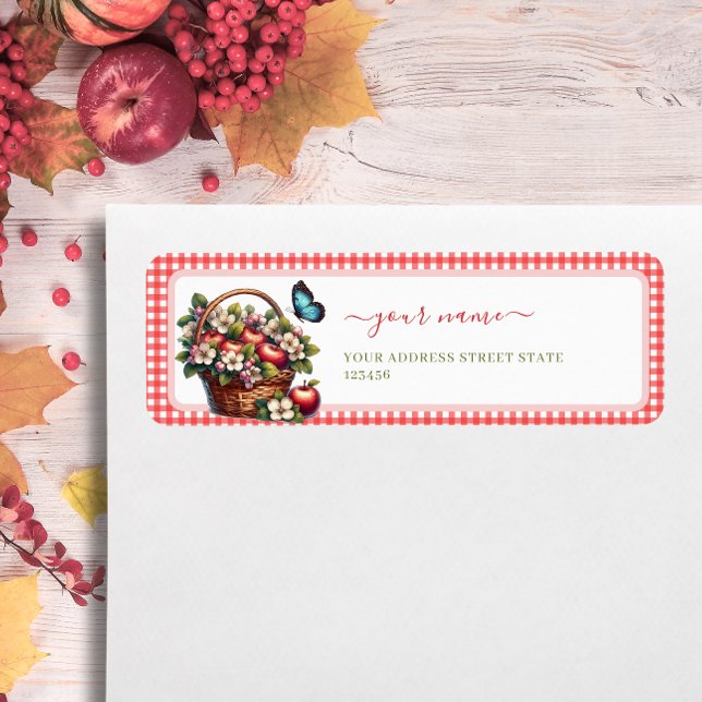 Fall harvest Apple theme return address label (Creator Uploaded)