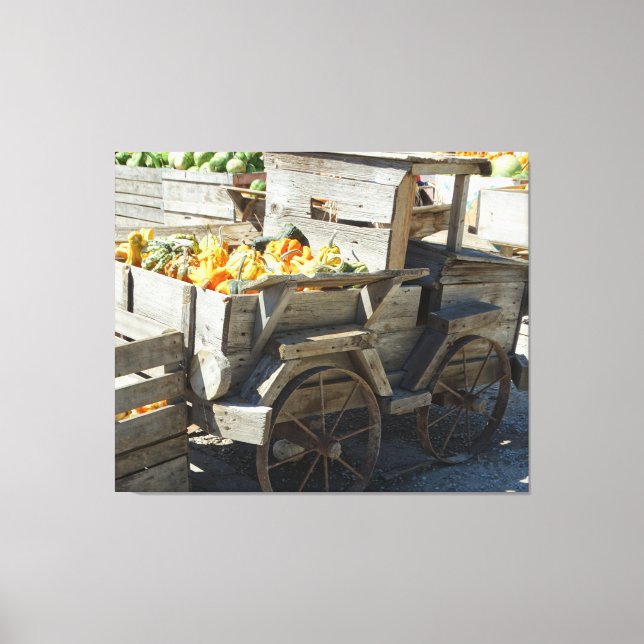 Fall Harvest at te Pumpkin Patch on a Canvas Print (Front)