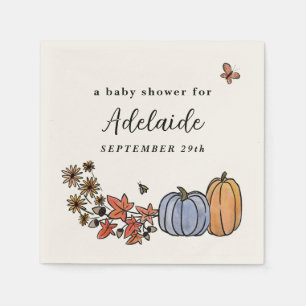 Fall Harvest Autumn Baby Boy Shower Napkin