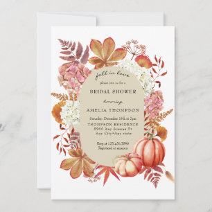 Fall Harvest   Autumn Floral Bridal Shower Invitation