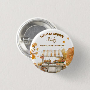 Fall Harvest Baby Shower Pinback 1 Inch Round Button