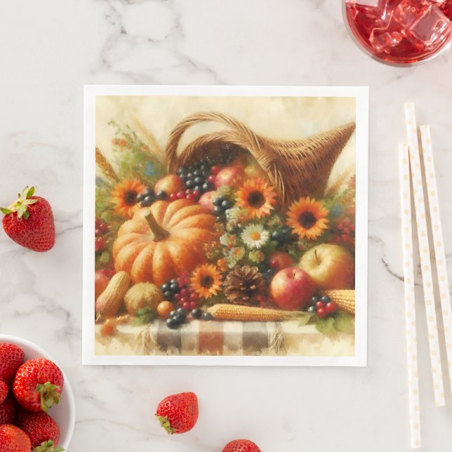 Fall Harvest Basket  Napkin (Insitu)