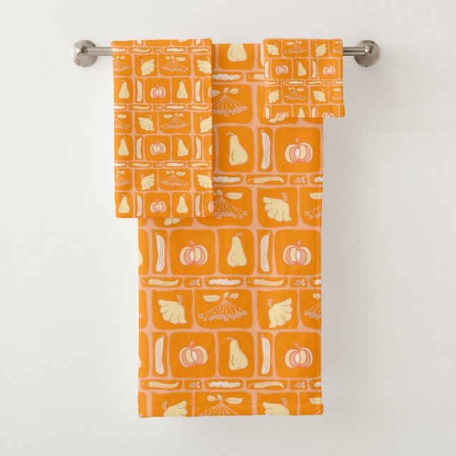 Fall harvest bath towel set (Insitu)