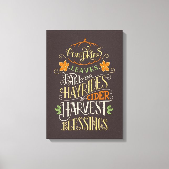 Fall & Harvest Blessings Canvas Print (Front)